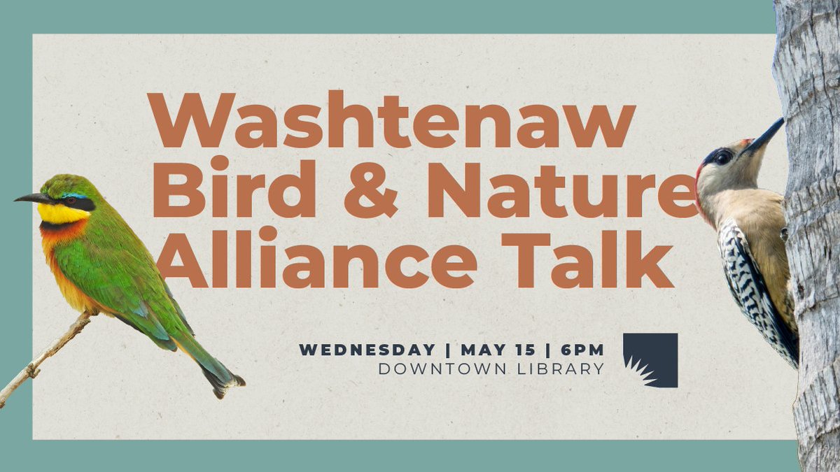 In partnership with the Washtenaw Bird and Nature Alliance, join world traveler Jacco Gelderloos TOMORROW for a discussion on the birds and wildlife of Cuba’s easternmost province. Wednesday, May 15 at 6 pm at the Downtown Library. aadl.org/node/625003