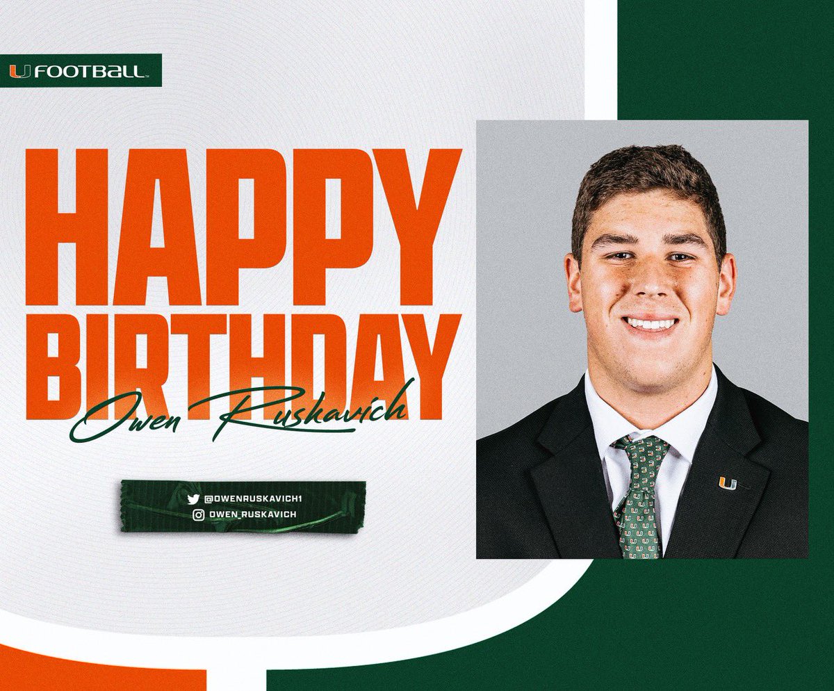 HAPPY BIRTHDAY!!! @owenruskavich1 #GoCanes @CanesFootball