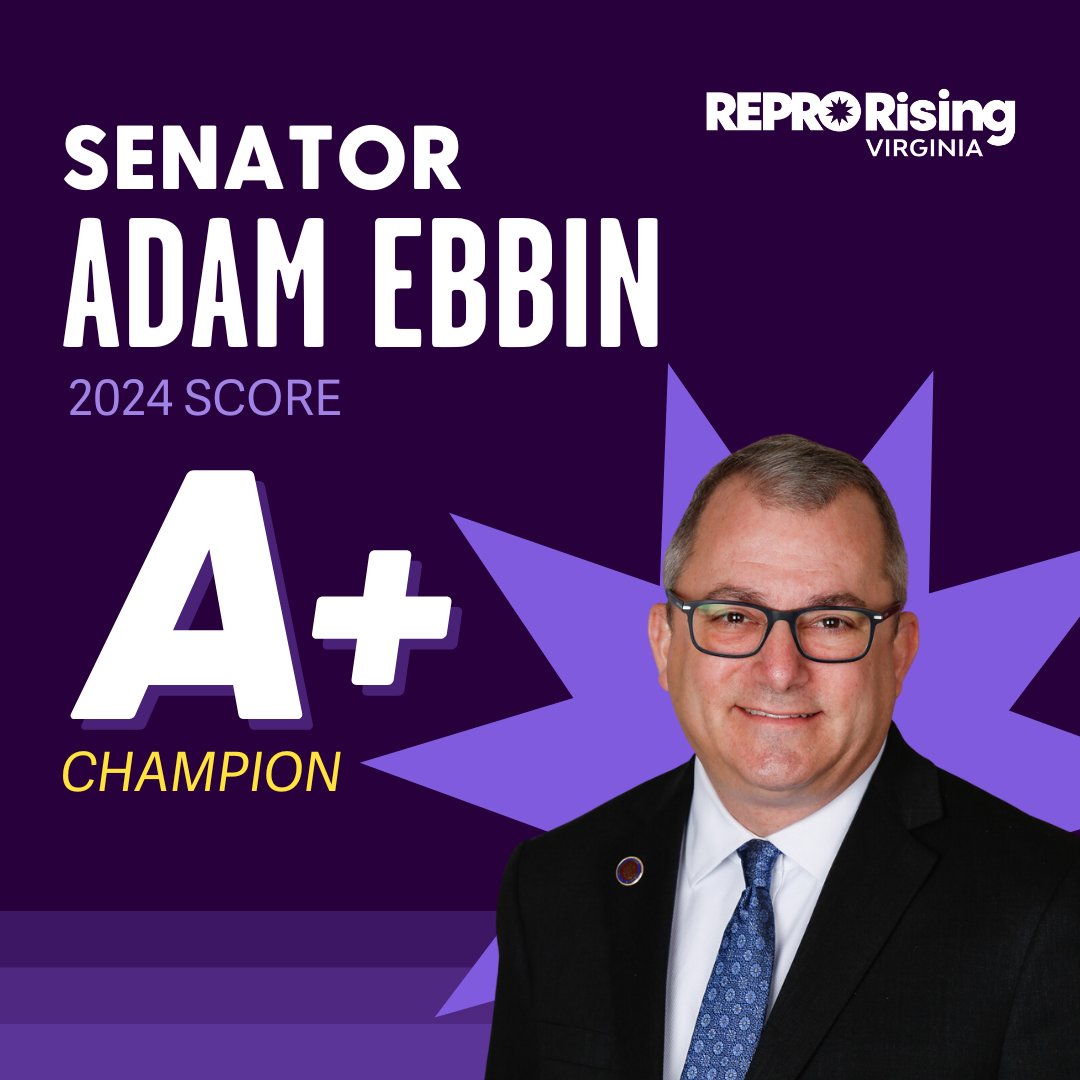 Senator Adam Ebbin Score: A+ Reproductive Freedom Champion 🏆