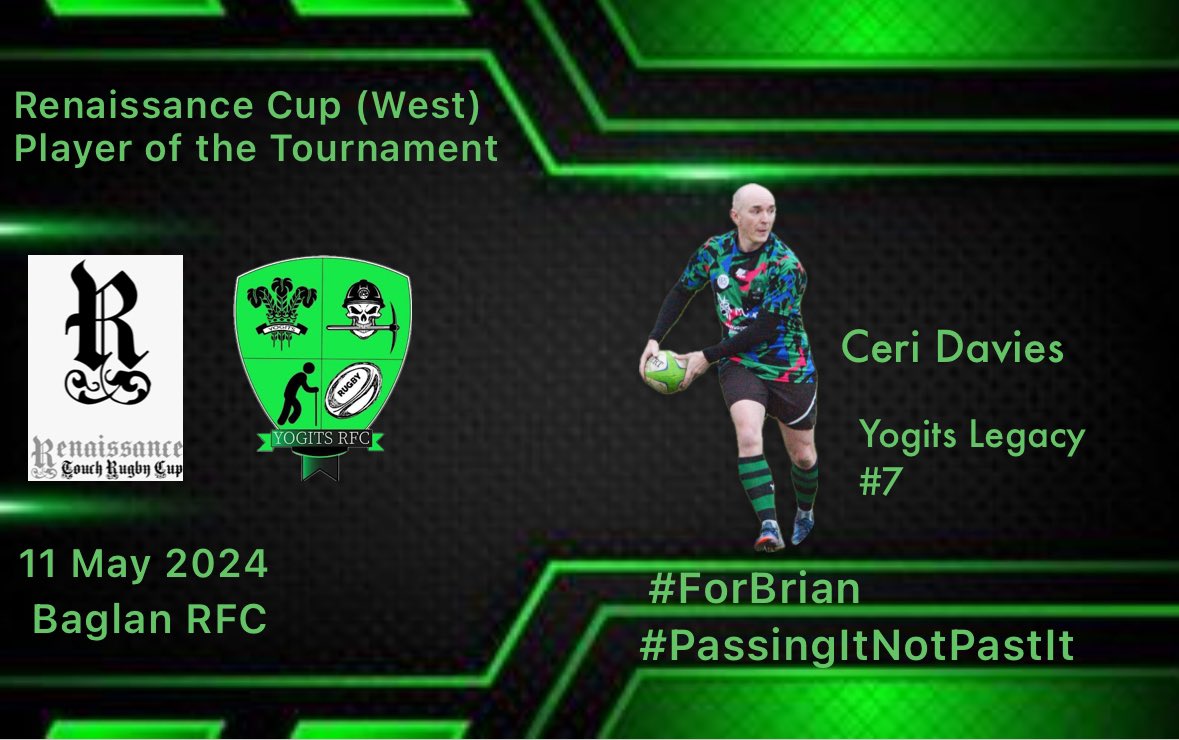 Time for our player of the tournament from Saturday’s Renaissance Cup (West) winning squad Despite his interception in the final seconds of the final, the boys have picked Ceri as our POTT. A solid display as ever from our Welsh International 👏🏼👏🏼 #PassingItNotPastIt