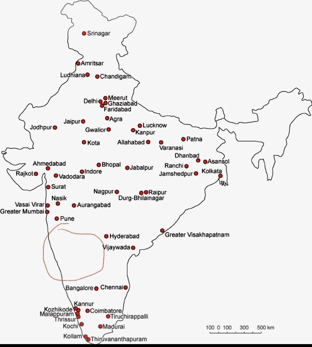 Who is responsible for not creating any other metropolitan city with million pop. in this region? BLR is bearing most of the brunt because of it.