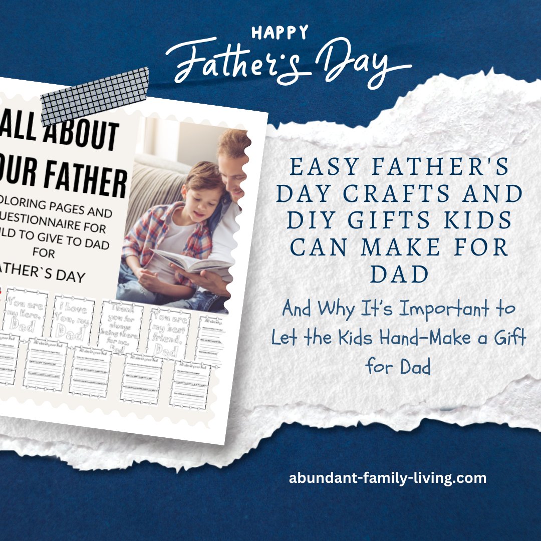 Easy Father's Day Crafts and DIY Gifts Kids Can Make for Dad

(And why it's a good idea to let the kids hand-make a gift for dad.)

abundant-family-living.com/2024/05/easy-f…

#FathersDay #fathersdaygifts #giftsforhim #giftsfordad #handmadegifts