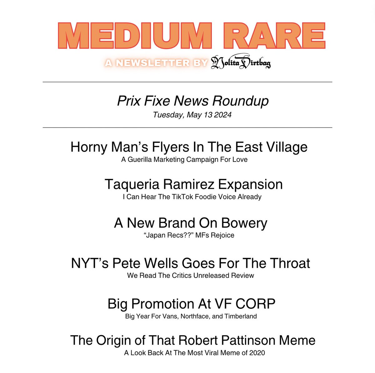 Medium Rare’s inaugural Prix Fixe News Roundup is live. mediumrare.nyc/p/a-new-brand-…