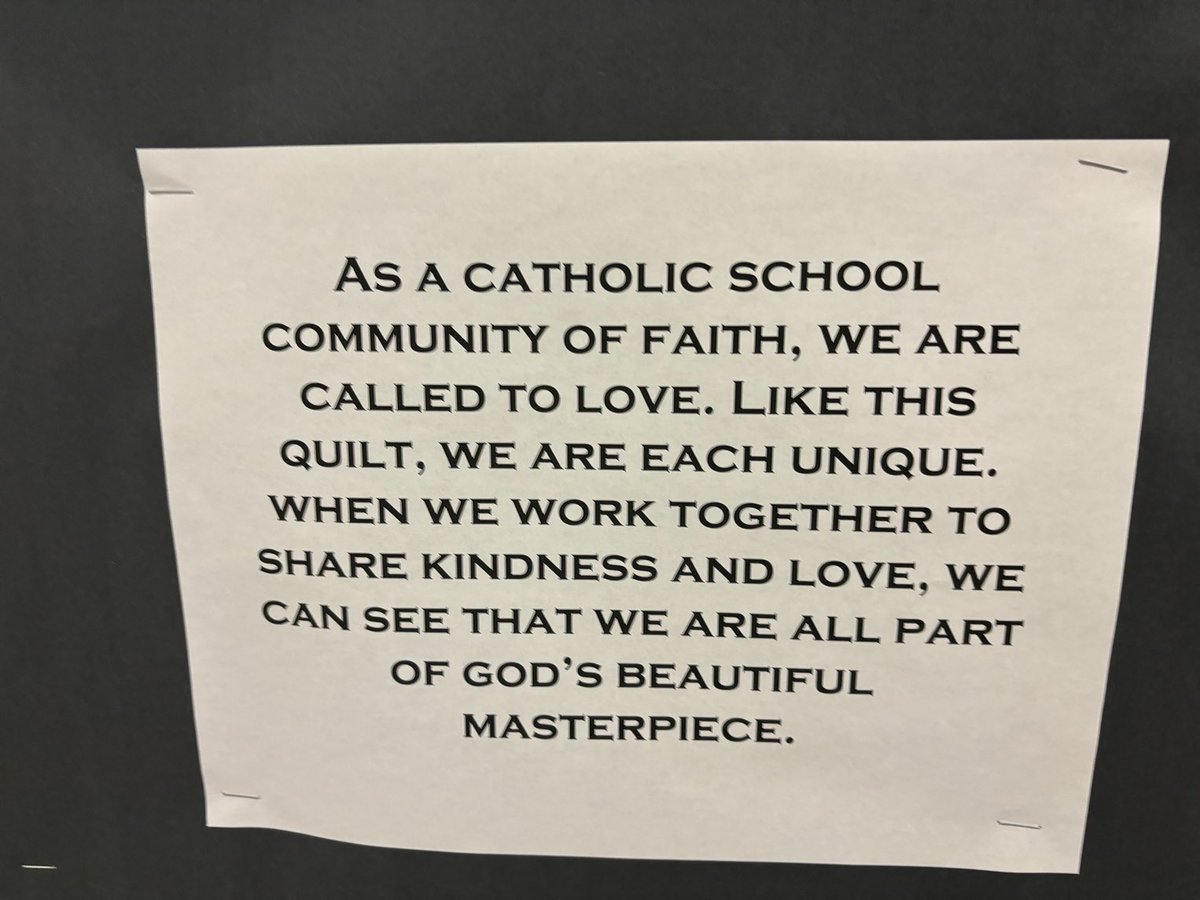 Thank you to our amazing ECE’s, Mme Clarke and Mme Amey, for taking the lead on this beautiful OLMC quilt! #TogetherisBetter #community #faith #CEW2024