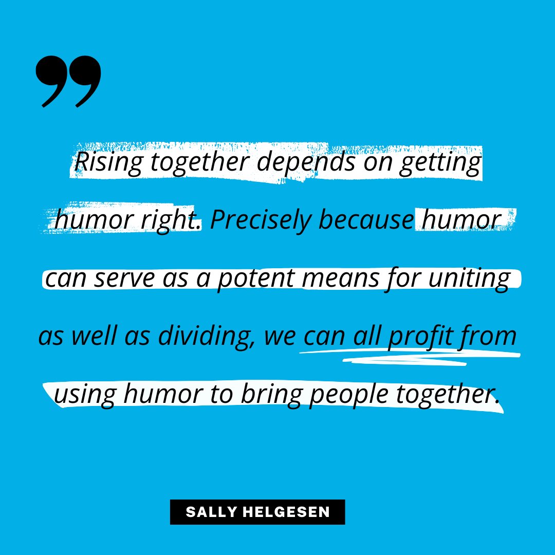 Humor isn't just about laughs—it's a force that can either unite or divide. By mastering the art of humor, we pave the way for collective growth. Let's leverage laughter to bridge divides and forge stronger connections. Dive deeper into ''Rising Together'' :