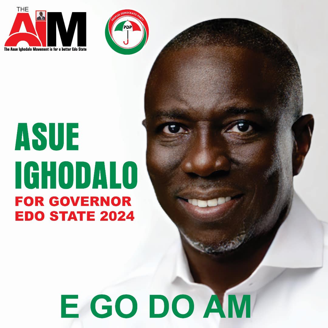 As the gubernatorial election approaches, Dr. Asue Ighodalo remains steadfast in his commitment to serving the people of Edo State. His tireless dedication and unwavering integrity make him the best choice for governor. 

#EGoDoAm 
#AsueIghodalo2024