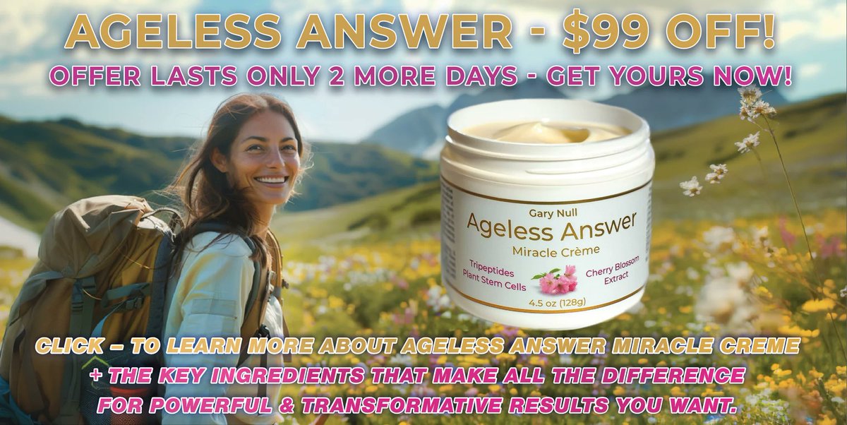 Ageless Answer has three novel patented ingredients that makes it unlike any other skin cream. Learn more at bit.ly/3u2v61C

#antiagingskincare #naturalskincare #naturalskincareproducts #naturalskincareroutine #naturalskincaretips #skincare #skincareproducts #HealthySkin