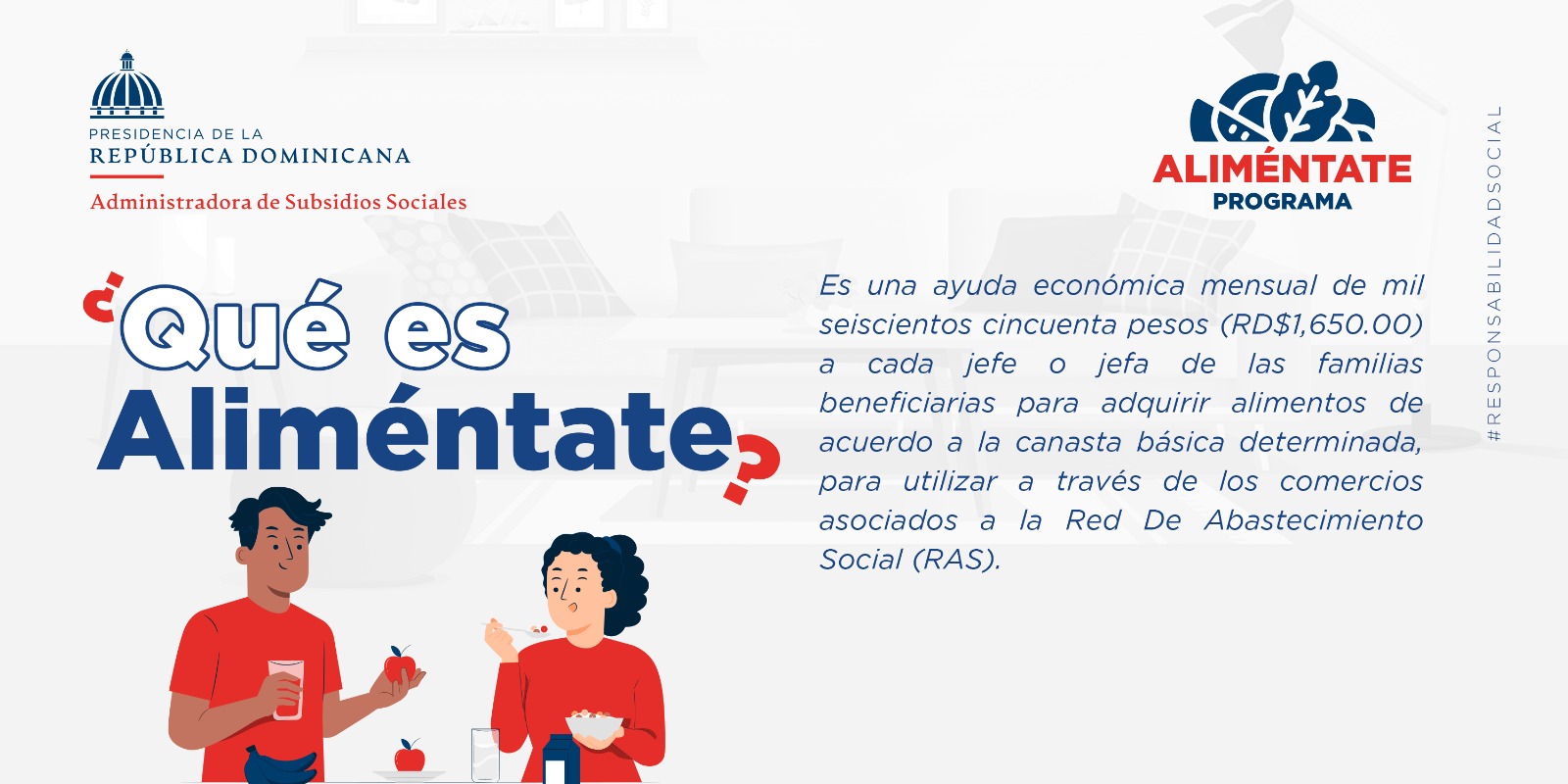 Adm. de Subsidios Sociales on X: "¿Ya conoces Aliméntate? Es un programa que ofrece una ayuda económica mensual de 1,650 pesos a los jefes y jefas de familia, beneficiarios/as de los subsidios