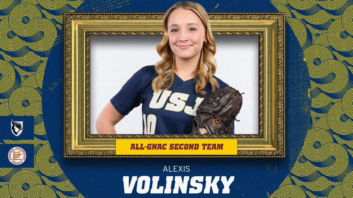🏆 ALL-CONFERENCE 🏆 Congratulations to Alexis Volinsky and Emma Carpenter of @USJCT 🥎 on being named to All-@TheGNAC teams! 📖: bit.ly/3wBirEA #FearTheFlock | #GoBlueJays🔵🐦