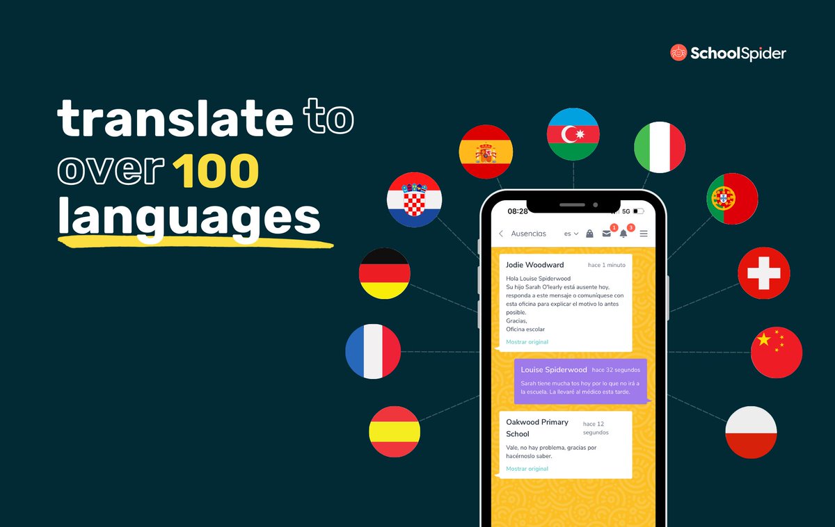 Does your school have high EAL parents? @schoolspider have an in app language translator which can help expand your school's reach and engage every parent with your school in their native language. More info: bit.ly/school-spider-… #InclusiveCommunication #SchoolApp #Ad
