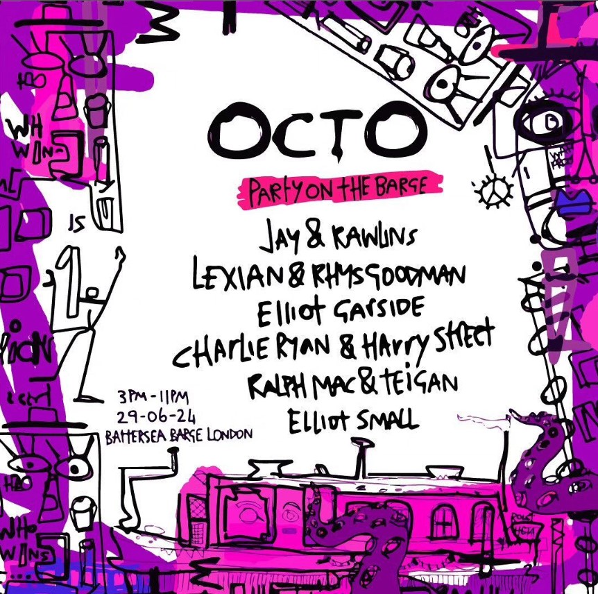 OCTO presents Party On The Barge. The OCTO crew are back on the 29th of June for a summer party on the Battersea Barge from 3-11. We will be joined by their resident DJ's and some special guests who will be bringing the heat. Tickets ra.co/events/1919168