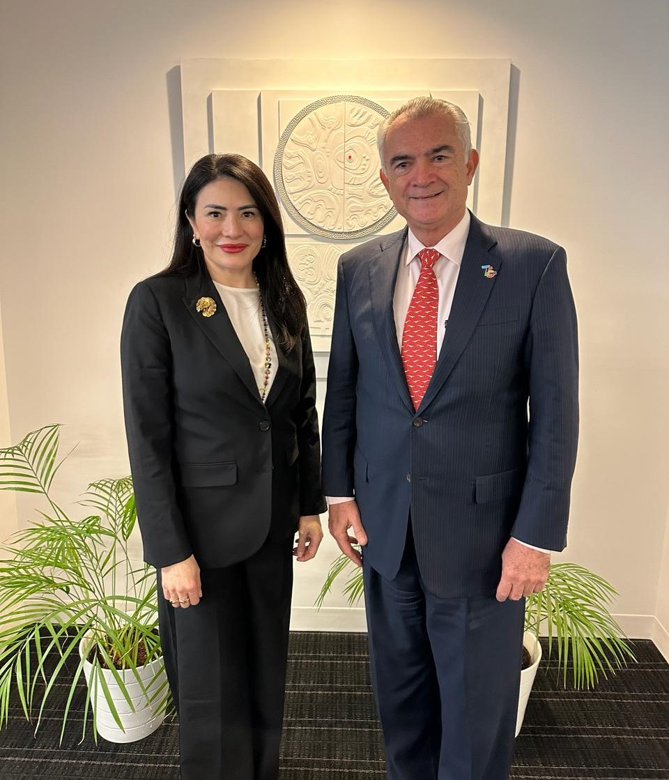 Secretario Ejecutivo @JoseMSalazarX se reunió hoy con @MaritzaChanV Embajadora @CostaRicaONU. Abordaron la aceleración de los #ODS, la próxima presidencia de 🇨🇷 de la @UN_CSW con apoyo de #CEPAL, y del #HLPF @ONU_es, en particular evento sobre comisiones parlamentarias de futuro.