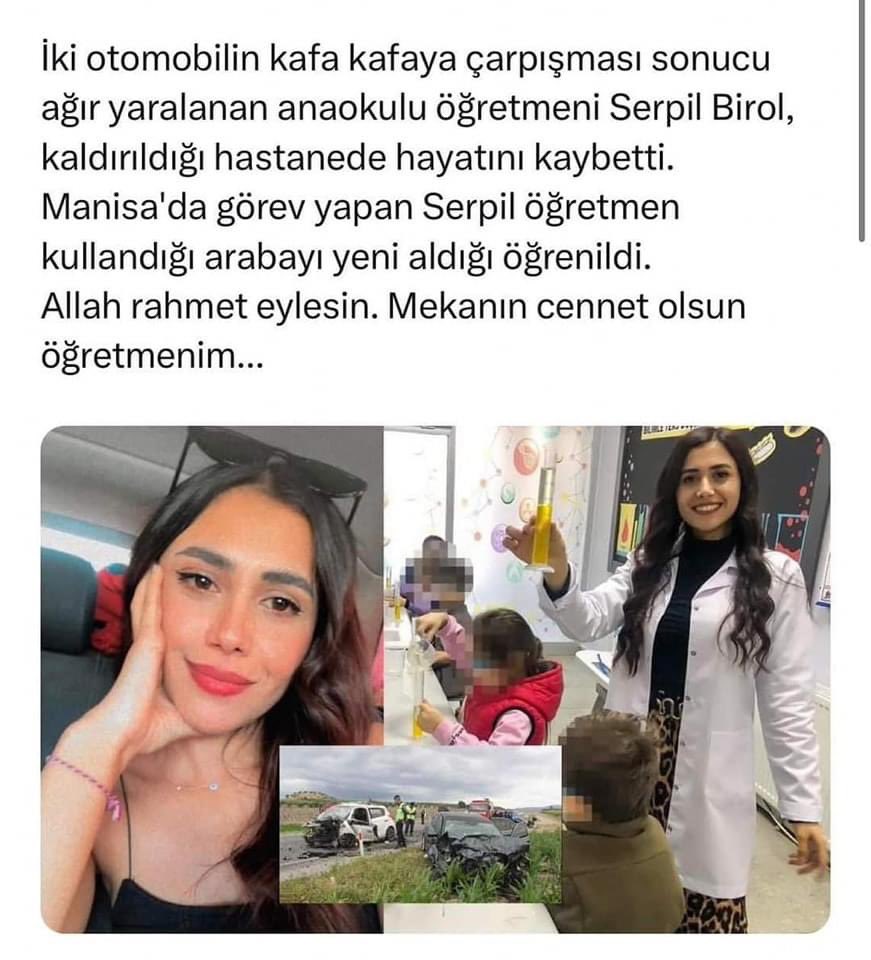 Allah rahmet eylesin mekanı cennet olsun. Ailesine ve MEB camiasına başsağlığı diliyoruz 🤲