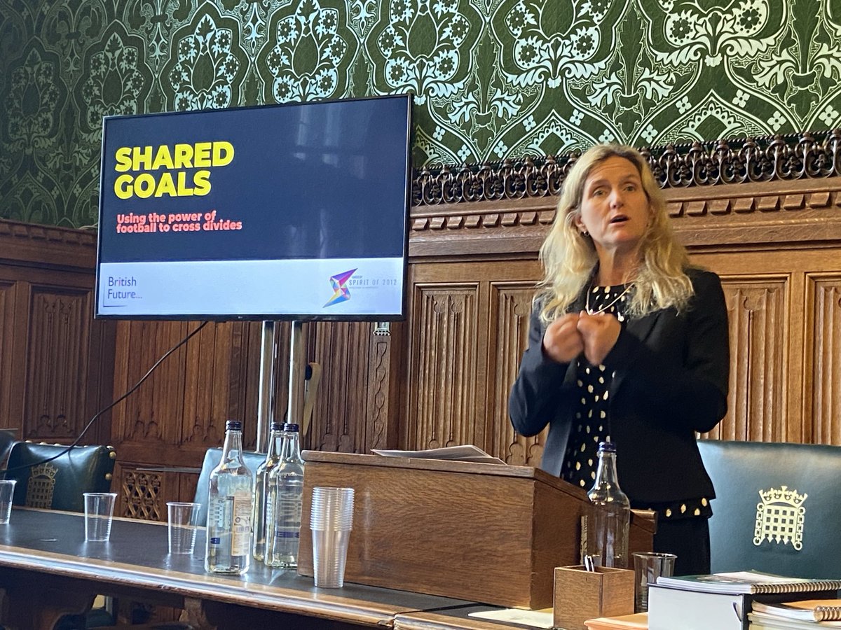 We’re in Parliament at the ⁦@IntegrationAPPG⁩ launch event for the #SharedGoals report on football and social connection. We’re fortunate to have to have the brilliant ⁦@kimleadbeater⁩ chairing the event - who knows a lot about how sport helps bring people together