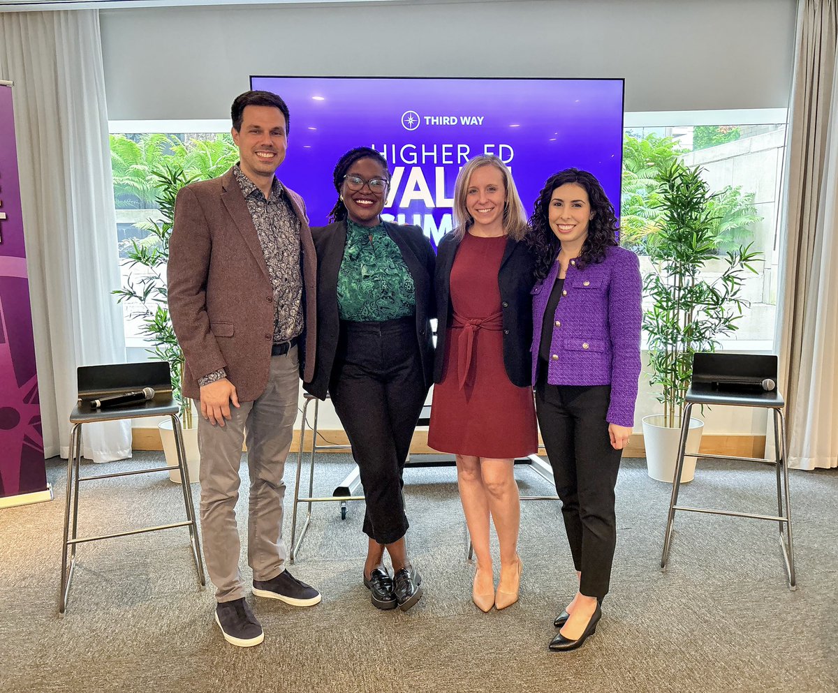 Michelle Dimino (@michelledimino) on Twitter photo Learned so much from being in conversation with <a href="/JameyRorison/">Jamey Rorison</a> (<a href="/gatesfoundation/">Gates Foundation</a>), <a href="/DrZainabOkolo/">Dr. Zainab Okolo, LCMFT</a> (<a href="/jedfoundation/">JED</a>) & <a href="/KellyMcManusEdu/">Kelly McManus</a> (<a href="/Arnold_Ventures/">Arnold Ventures</a>) about the current policy landscape & what’s on the horizon at today’s <a href="/ThirdWayEDU/">Third Way Education</a> Higher Ed Value Summit! Learned so much from being in conversation with <a href="/JameyRorison/">Jamey Rorison</a> (<a href="/gatesfoundation/">Gates Foundation</a>), <a href="/DrZainabOkolo/">Dr. Zainab Okolo, LCMFT</a> (<a href="/jedfoundation/">JED</a>) & <a href="/KellyMcManusEdu/">Kelly McManus</a> (<a href="/Arnold_Ventures/">Arnold Ventures</a>) about the current policy landscape & what’s on the horizon at today’s <a href="/ThirdWayEDU/">Third Way Education</a> Higher Ed Value Summit!