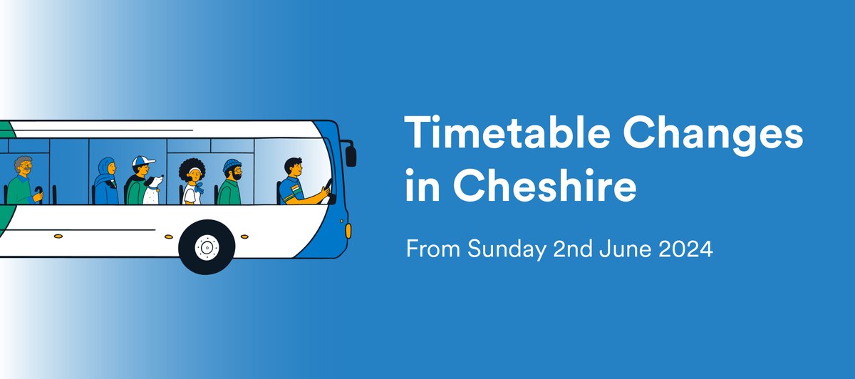 🚍 We have service changes coming to the Cheshire area starting from Sunday 2nd June 2024. 
Find out more 👉 stge.co/3R8nWBV
@Go_CheshireWest