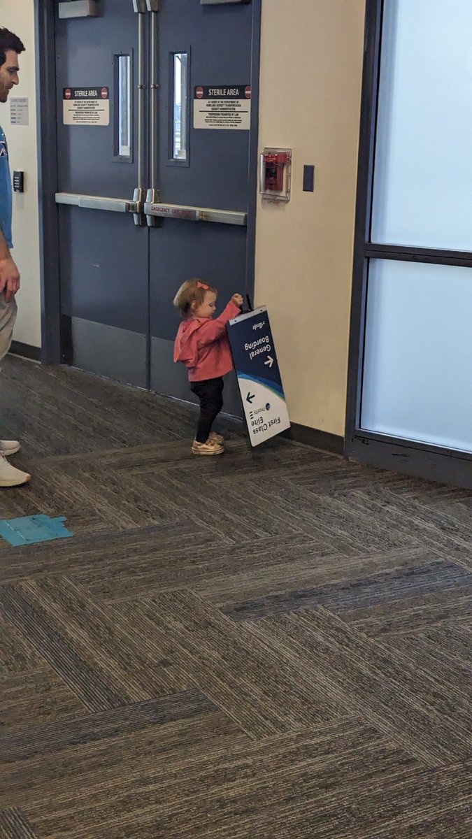 Attempted and failed toddler airport containment protocol.