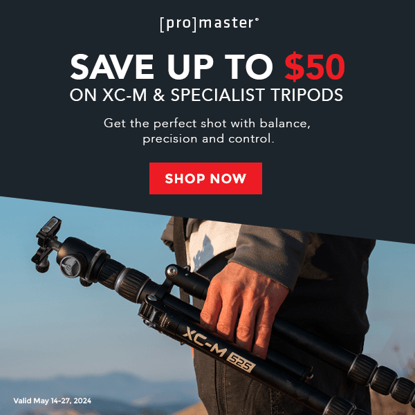 Save up to $50 on Promaster XC-M Tripods - May 14-27 2024

#promasterphoto #bergencountycamera #tripod #tripodphotography #shopsmall #shoplocal