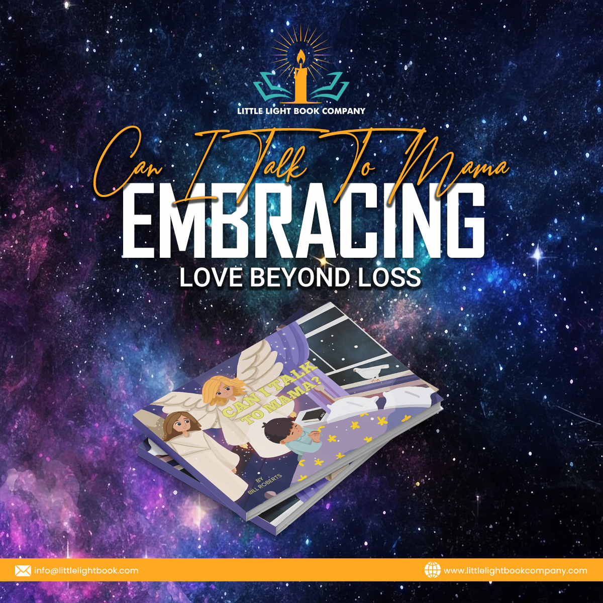 Explore the enduring bond in 'Can I Talk to Mama: Embracing Love Beyond Loss' from Little Light Book Company. Order now. 

Order now: littlelightbookcompany.com

#LittleLightBookCompany #CanITalkToMama #LoveBeyondLoss #GriefSupport #HealingJourney #LossAndLove #ComfortReading