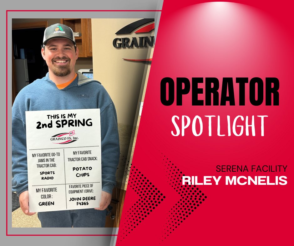 As part of our #Plant24 Operator Spotlight series, today we are proud to feature Riley McNelis who works out of our Serena facility. We are grateful to have him part of our team and appreciate the long hours he puts in at this time of year! 

#employeeappreciation