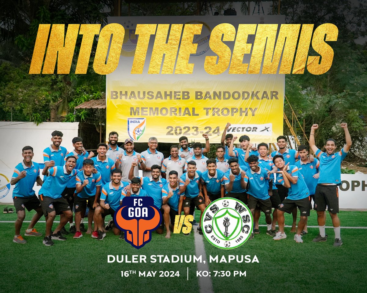 We face Cortalim Villagers for a place in the Bandodkar Trophy Finals! Let’s do this Gaurs 🔥🦬