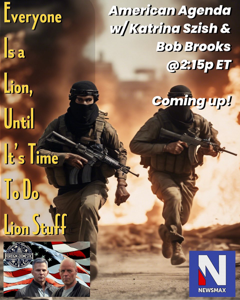 Blaine Holt @the_irascible and I will be joining American Agenda today at 2:15 PM ET on @NEWSMAX - be sure to join us!