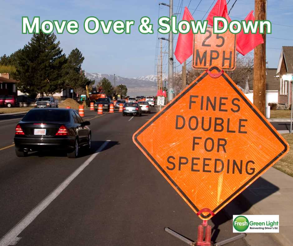 Hooray, it's #constructionseason! 🥳 Said no one ever. 😉 But it needs to happen. Give #constructionworkers a break. #Slowdown, #moveover, and let them do their jobs. #fglcares #freshgreenlight #driversed #drivingschool #teendriver #safedrivingtips #givethemabreak