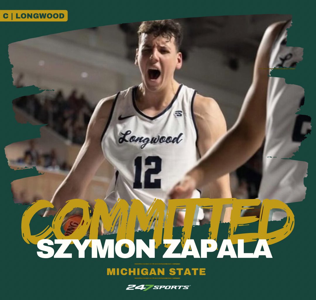 NEWS: #MichiganState lands transfer 7’0” center Szymon Zapala from Longwood. Per 40: 23.48 PTS / 13.37 REB on 16.7 MPG The staff’s rationale is that he raises the floor of the C room without blocking the potential of existing centers. 247sports.com/college/michig… (FREE)