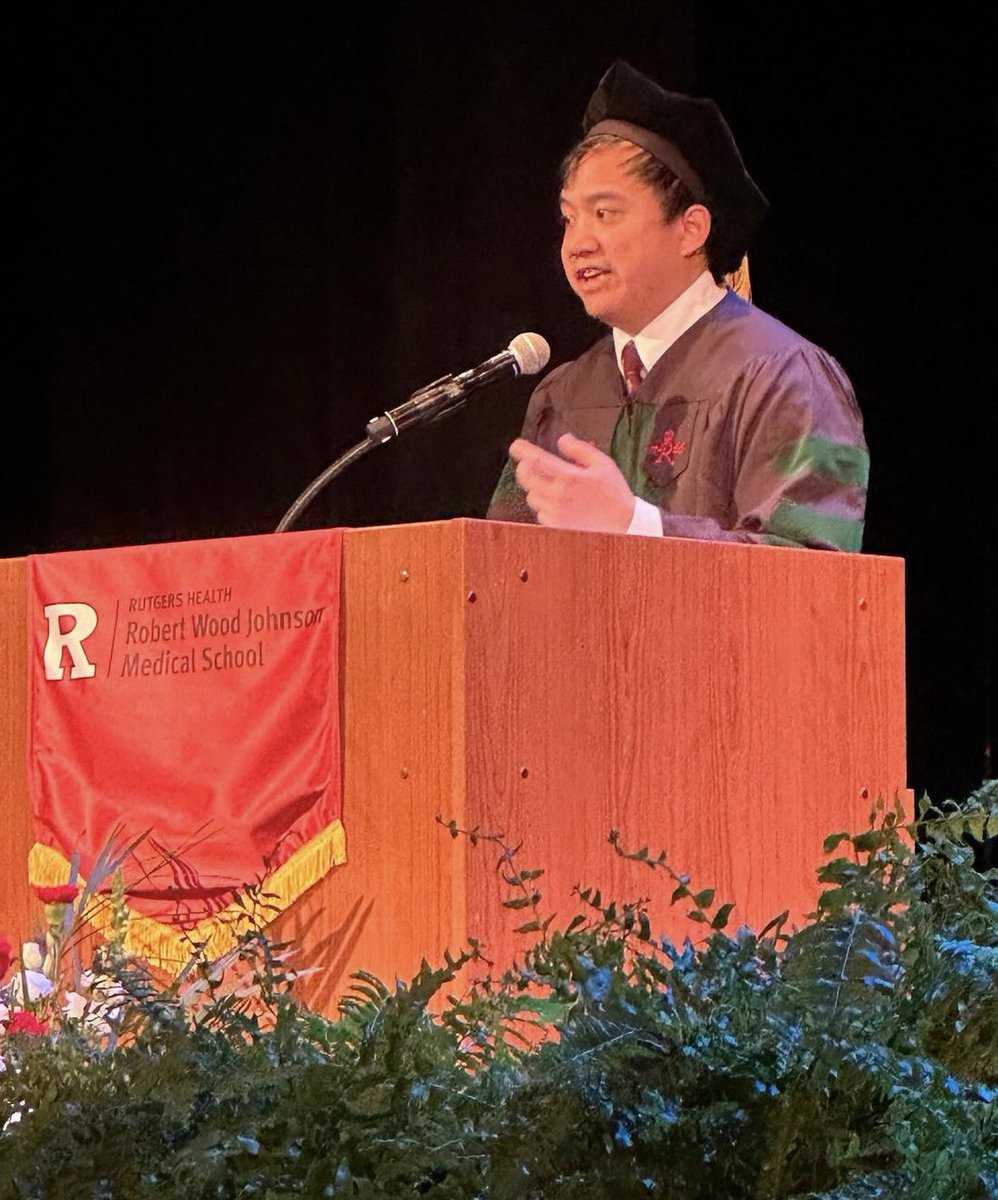JohnPAvendano1's tweet image. Truly an honor to speak at @RWJMS Convocation as Class of ‘24 President. Though I’m not graduating this year (finishing up a research year!), the time we shared was so special. Congrats docs- the world’s yours! Swipe for pics of me running my mouth behind podiums over the years!