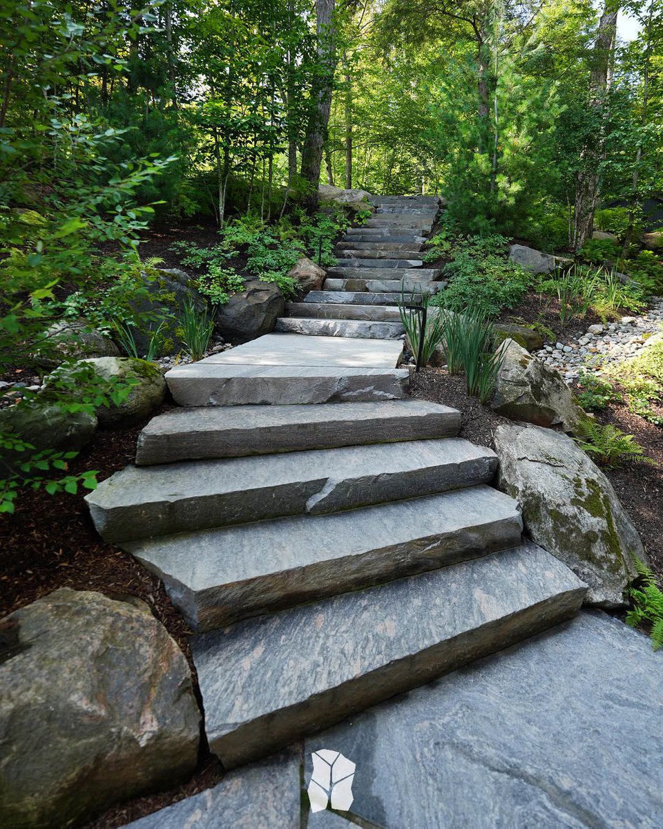Step up your landscape game with a granite staircase for a bold statement! 🪨

📲 Rockscape.ca

#landscapedesign cottagelife #luxurycottage #muskokalandscaping #ontariolandscaping #landscapers #muskokalakes #landscapeinspo  #granitesteps #stonework