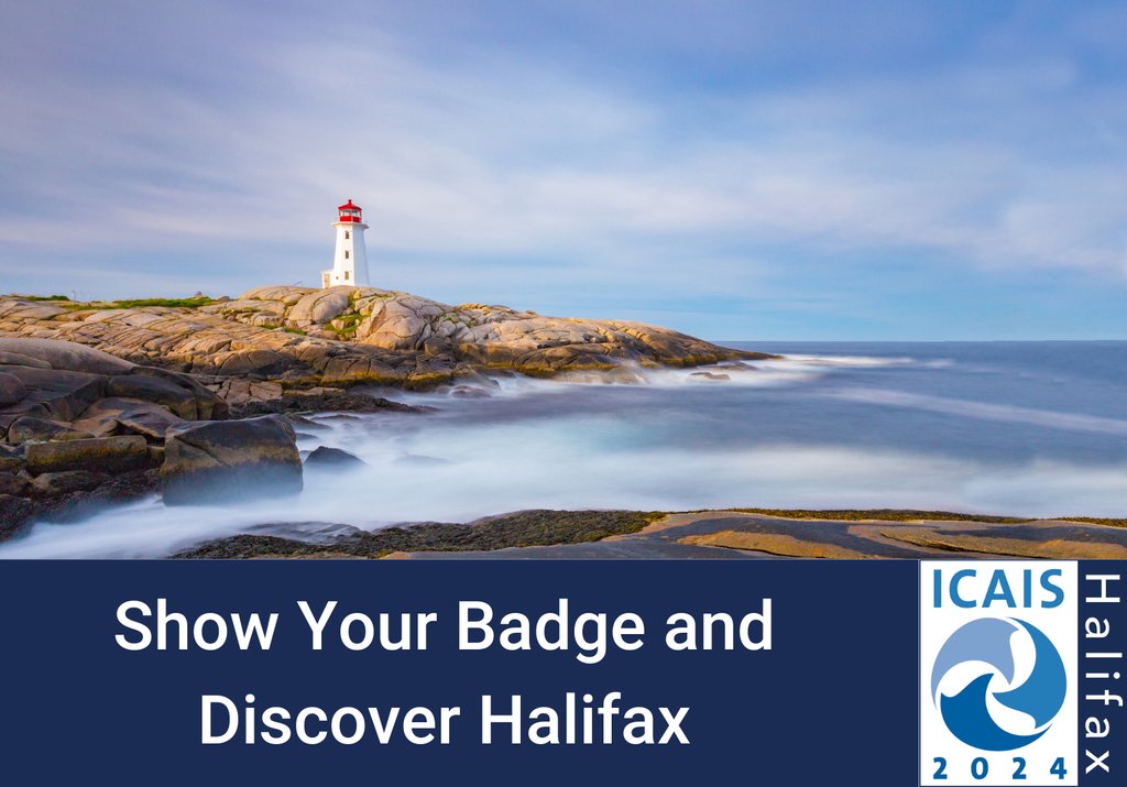 Are you in Halifax for ICAIS 2024? Show your badge to get local discounts on food/beverages, experiences, retail programs, and more! Learn more about the program and find participating organizations here: bit.ly/43AjjWh #ICAIS2024