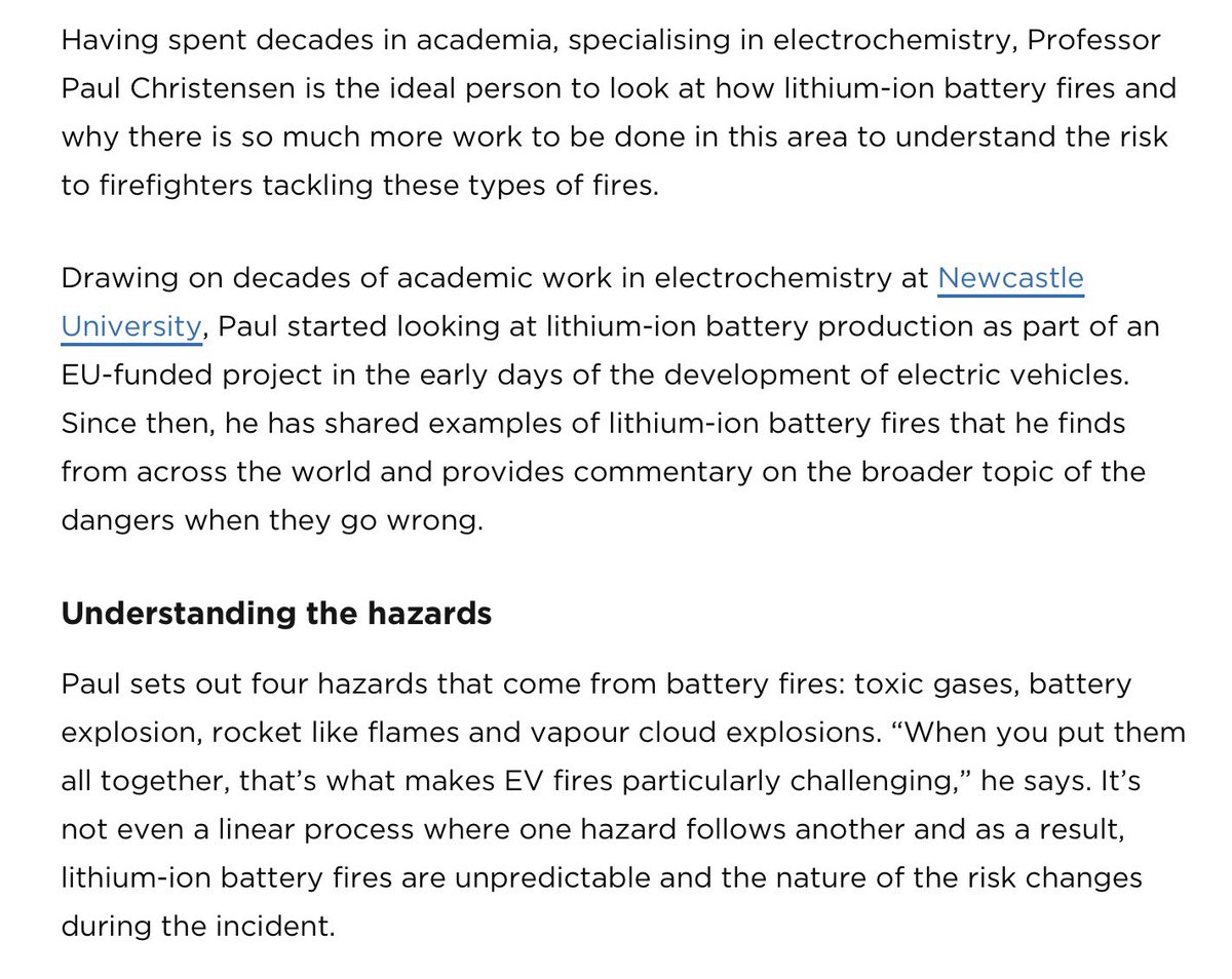 An electrochemistry professor’s view.
EVs don’t just spontaneously catch fire and spew out toxic gas, they can produce vapour gas explosions.
Just think what this can do in a confined space…
#ElectricCars #ElectricVehicles #CostofNetZero #ClimateScam 

emergencyservicestimes.com/2024/02/12/an-…