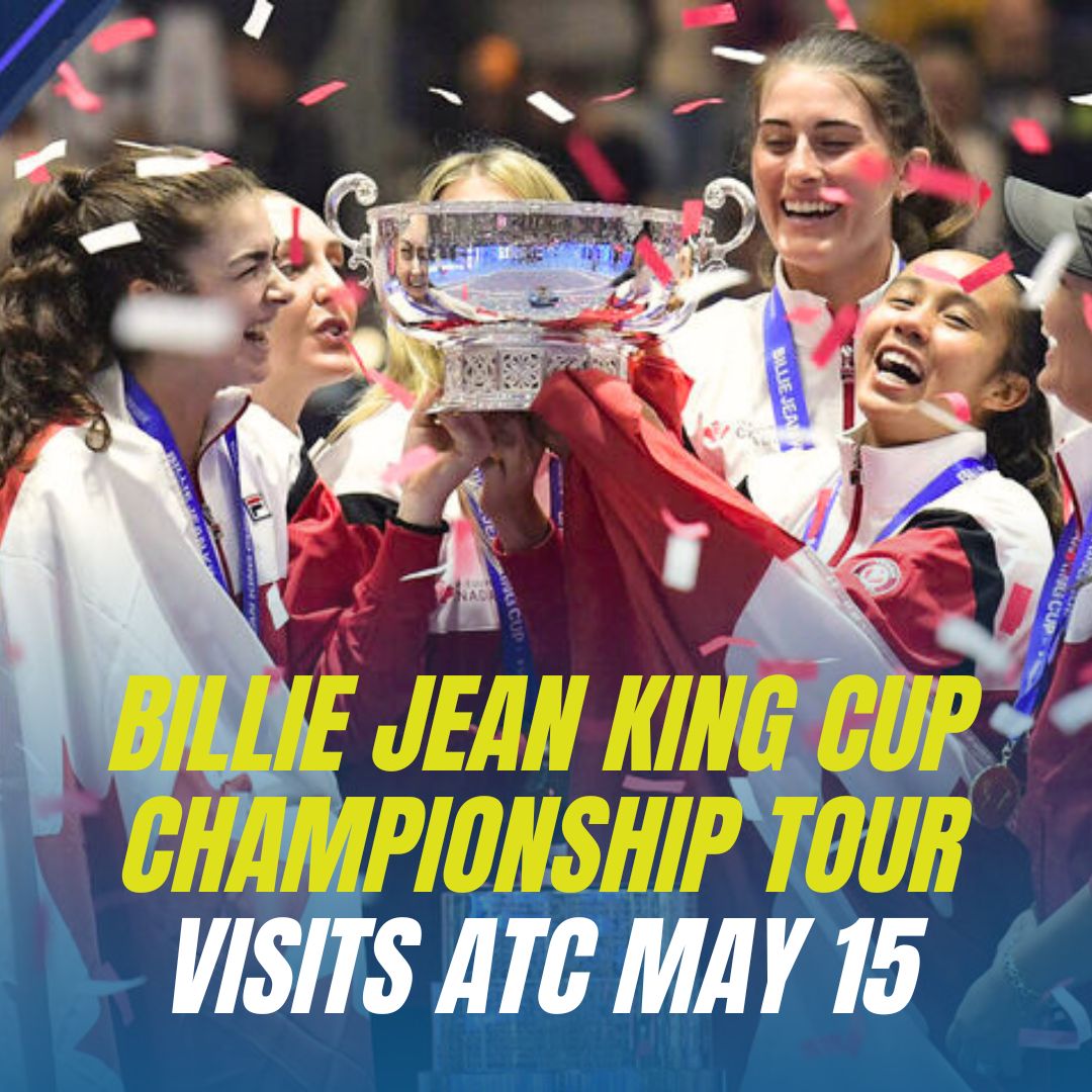 Who's beyond excited for this unbelievable moment?! The Billie Jean King Cup will in the Alberta Tennis Centre tomorrow 🏆️ 🎾 Snag a picture with the trophy! Grab your FREE ticket: shorturl.at/kET56

#albertatennis #tennisalberta #tenniscanada #womenstennis #BJKCup