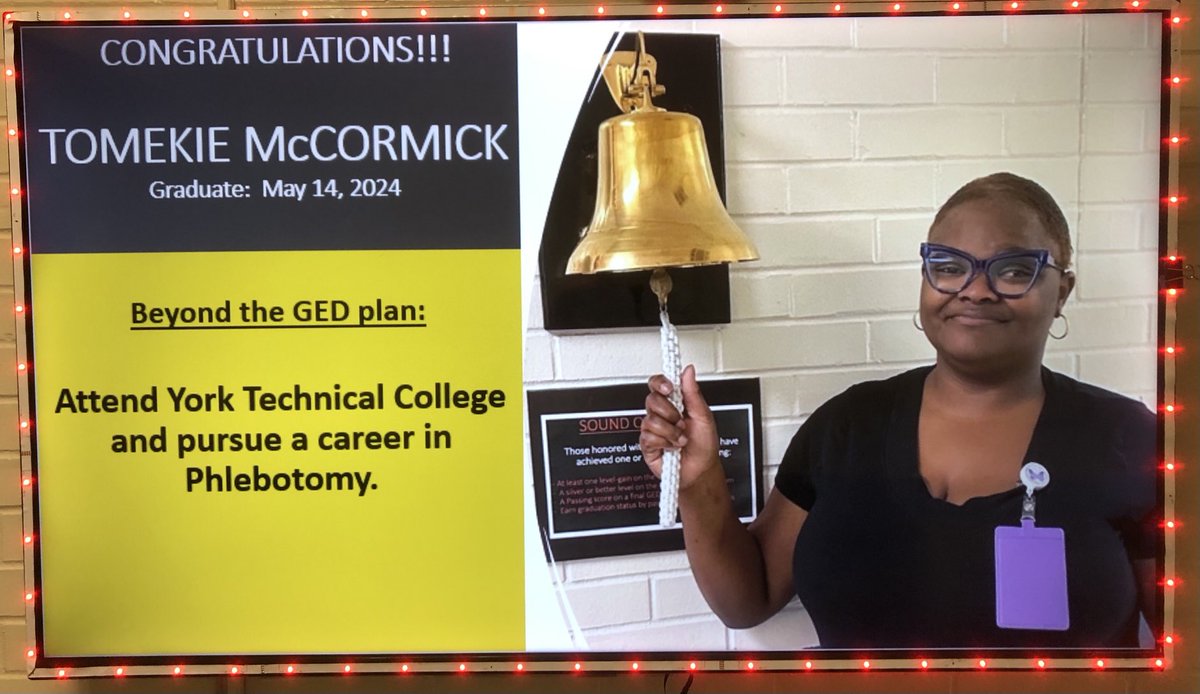 CONGRATULATIONS Tomekie!!!  #anotherAEgraduate UR #RockSolid ⁦<a href="/RockHillSchools/">Rock Hill Schools</a>⁩ ⁦<a href="/yorktech/">York_C3P0🦍</a>⁩