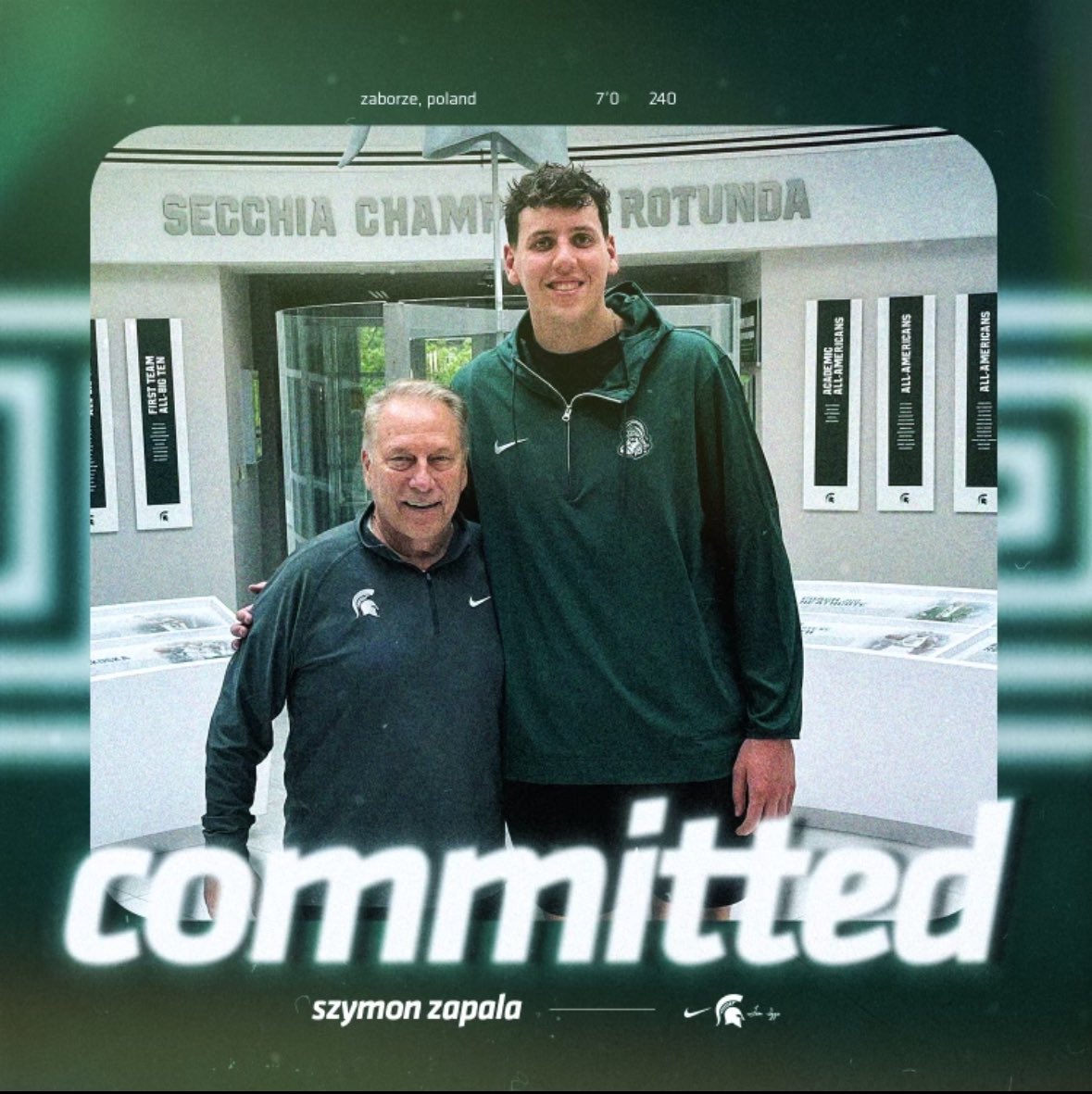 Thrilled to announce my commitment to Michigan State University! Proud to be a Spartan! Let’s get to work!