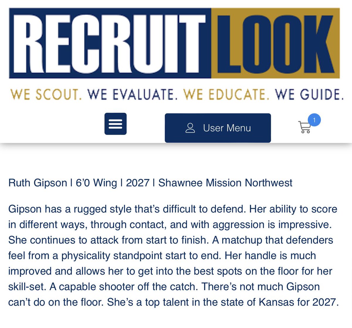Thank you @RL_HoopsGirls for this evaluation, and including me in the Top Stock Risers in the 2027 Class! @MissouriPhenom @PreachaZo @SMNWLCBBall @NWCoachStew