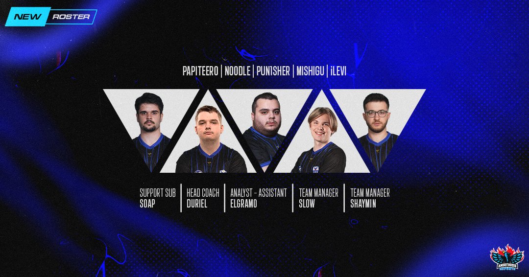 anoesports's tweet image. We’re so excited to announce our new #LeagueOfLegends roster for GLL Summer Split 2024

🔹Papiteero
🔹Noodle
🔹Pun1sher
🔹Mishigu
🔹iLevi
🔹Soap

━━━━━━━━━━━━━━━━━━━━━

Head Coach: Duriel
Analyst - Assistant: ElGrAm0
Team Manager: Slow &amp;amp; Shaymin…