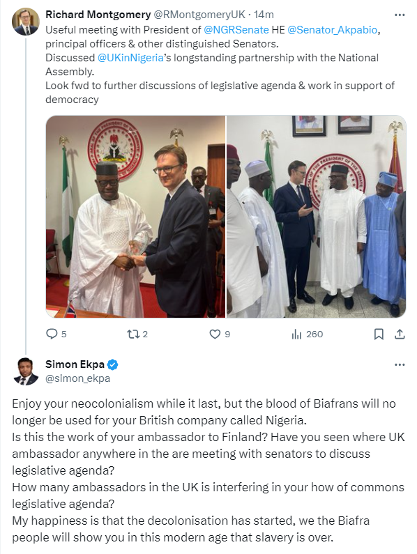 Colonialism is defined as “control by one power over a dependent area or people.” It occurs when one nation @10DowningStreet @UKinNigeria @RMontgomeryUK subjugates another, conquering its population and exploiting it, often while forcing its own language and cultural values upon…