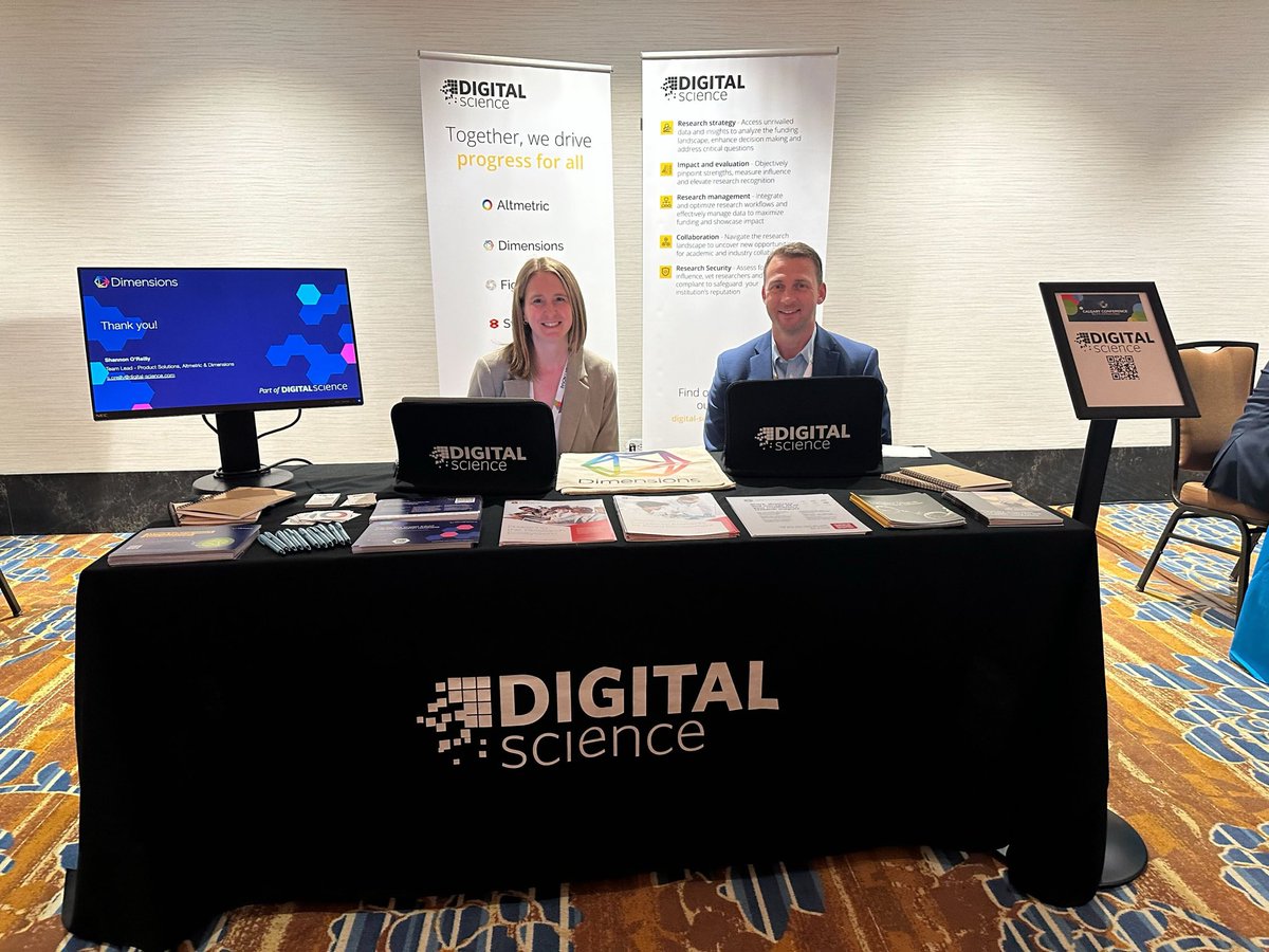 We're all smiles at @cara_acaar 🤩 🗓️ 12-15 May 📍 Canada 🇨🇦 Say hi to us 👋 - we're proudly sponsoring & exhibiting @DSDimensions @altmetric @figshare & @Symplectic.
