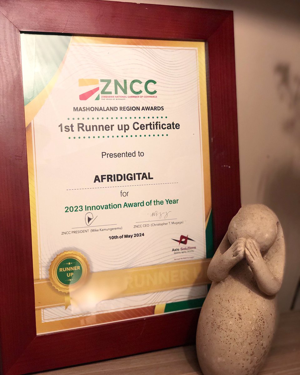 #ADS2025 (@afridigitalzw) on Twitter photo Thank you <a href="/ZNCCNational/">ZNCC National Office</a> for awarding us the 1st Runner Up Innovation Award of the Year 2023!! We are grateful to our team, partners, participants and clients for their unwavering support and encouragement over the years!
#InnovationAward #AfriDigitalZW #EducateZW Thank you <a href="/ZNCCNational/">ZNCC National Office</a> for awarding us the 1st Runner Up Innovation Award of the Year 2023!! We are grateful to our team, partners, participants and clients for their unwavering support and encouragement over the years!
#InnovationAward #AfriDigitalZW #EducateZW