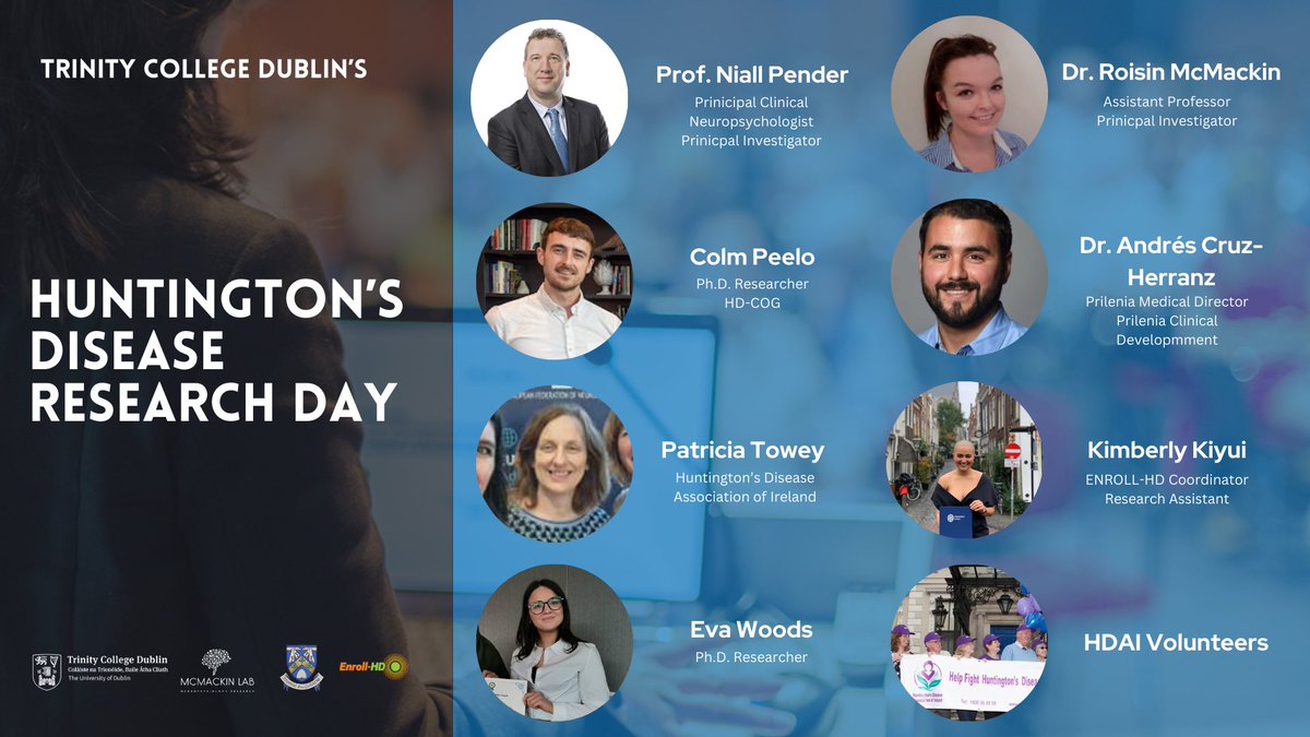 TCD’s Huntington’s Disease Research Day is next week (21st May) ! 🧠 The event is open to anyone interested in learning more about HD research in Ireland

We will have a range of interesting talks and speakers - make sure to sign up using this link ! 

forms.gle/etreEi3wNwtQNn…