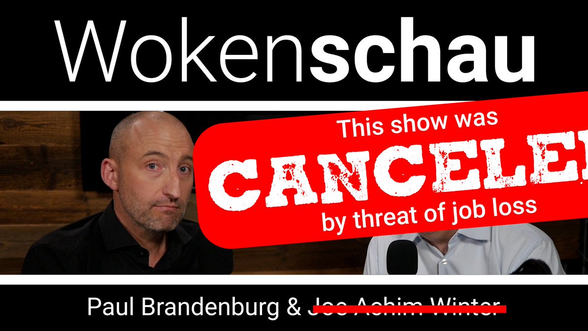 Thanks for the praise, but
Wokenschau has been canceled

Joe @AchimWinter_'s employer, German web radio @kontrafunk and his manager @bmuonline congratulated him for the successful launch of Wokenschau - just to inform him, he would 'of course' be fired from the radio, should he