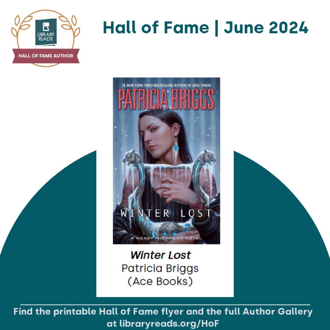 Next up we have Fifteen Hall of Famers this month! Making her second appearance is Patricia Briggs for her book WINTER LOST! @PRHLibrary