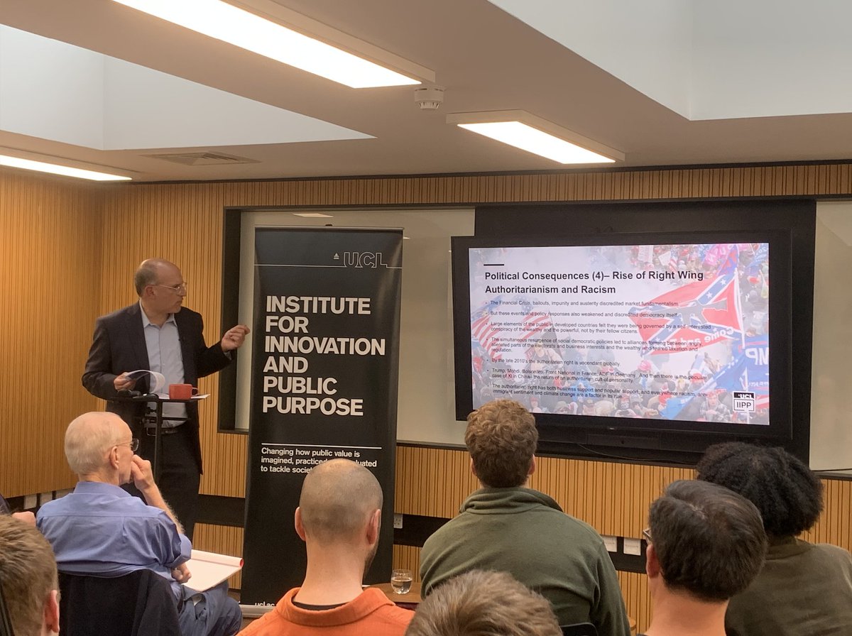 Prof @DamonSilvers describes how the financial crisis discredited market fundamentalism, but also discredited democracy. He tracks the resulting global rise of the authoritarian right wing, gaining political support from angry, alienated citizens as well as the tax-shy elite.