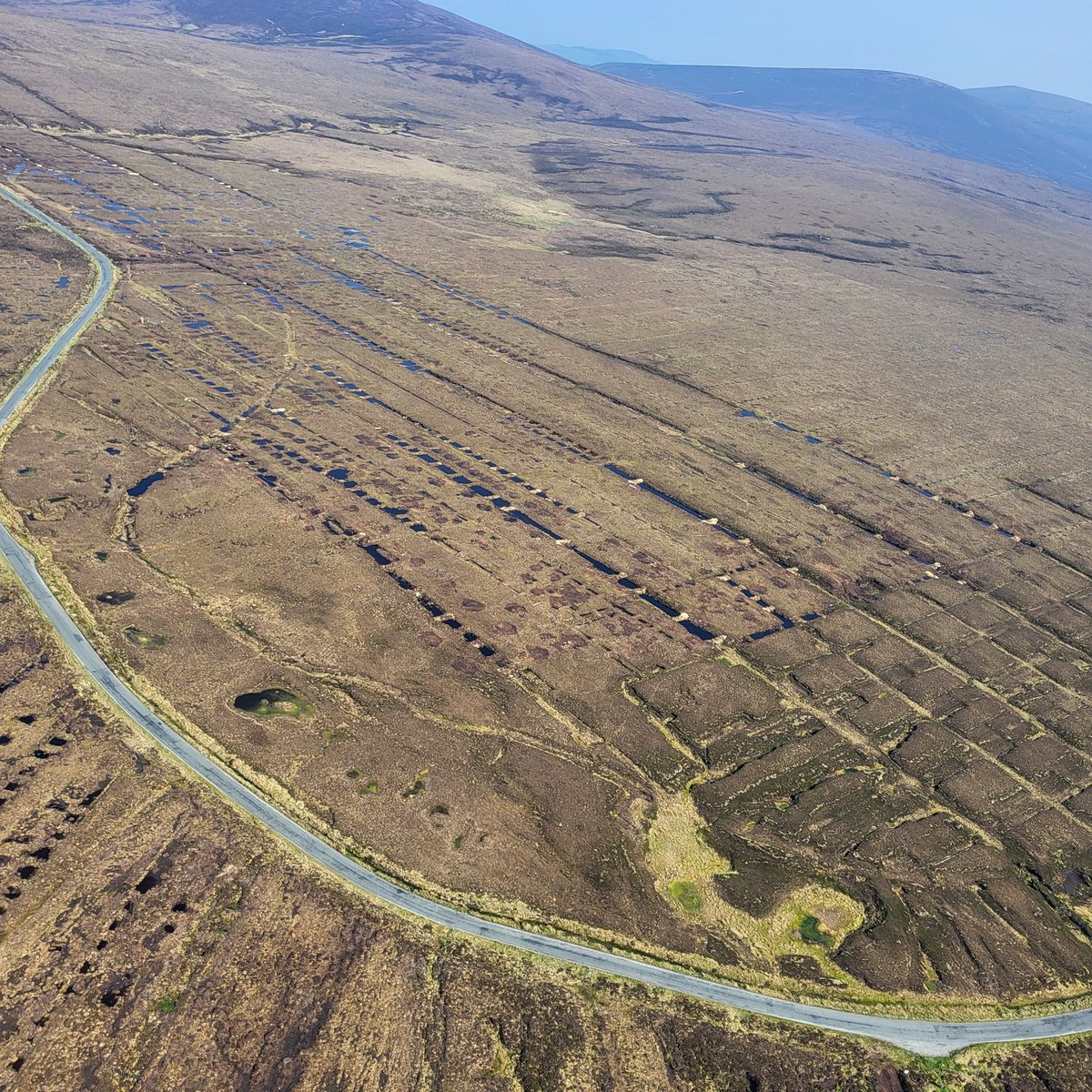 Recent aerial survey of Liffey Head blanket bog restoration site in Wicklow National Park where the aim is to bring water levels to the surface, where feasible. Images speak for themselves with raised water table levels now visible. Habitat monitoring will report more results.