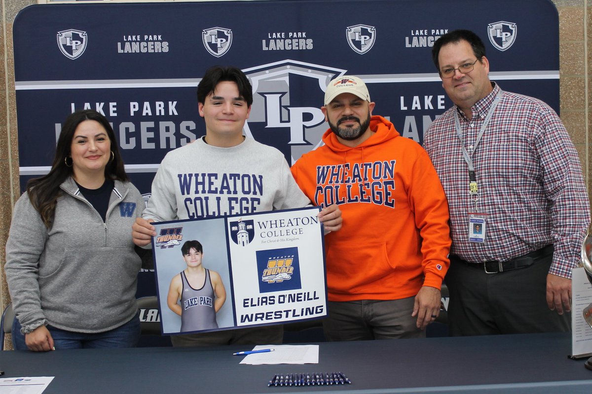 Congratulations <a href="/LPHSwrestling1/">Lake Park Wrestling</a> 🤼‍♂️ Elias O'Neill on his commitment to continue his wrestling and academic career at Wheaton College, Illinois #WeAreLakePark