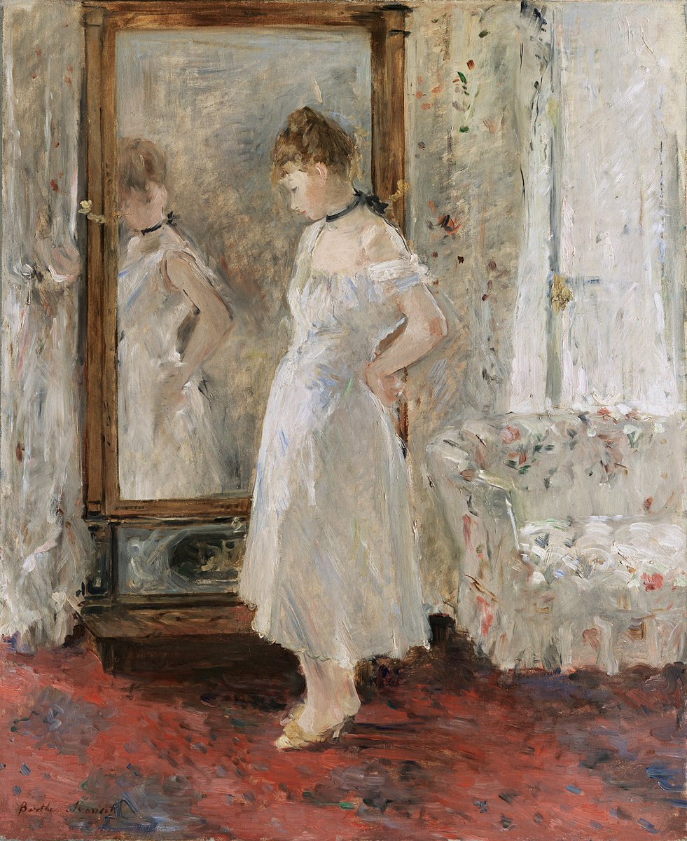 The Psyche mirror, by French painter Berthe Morisot (1876). Museo Nacional Thyssen-Bornemisza.