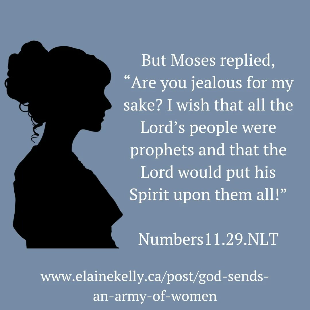 The Bible shows that God consistently calls women to speak and teach. 
In Numbers, we hear Moses wants God to fill all believers with the Spirit. Joel prophecies it.
#genderequality
#equalityforall
#biblicalwomanhood #biblicalequality 
#EmpoweringWomen #inspirational