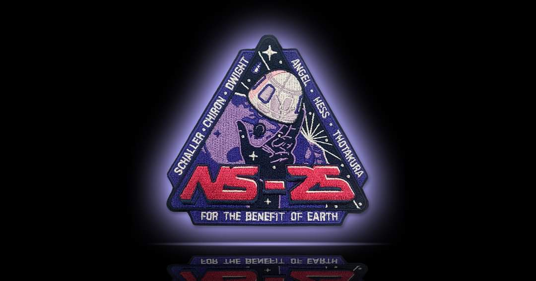 NS-25 is targeting liftoff from Launch Site One on Sunday, May 19. The launch window opens at 8:30 AM CDT / 13:30 UTC. Learn more about the symbolism embedded in our New Shepard #NS25 mission patch: bit.ly/3J1Z8Hc