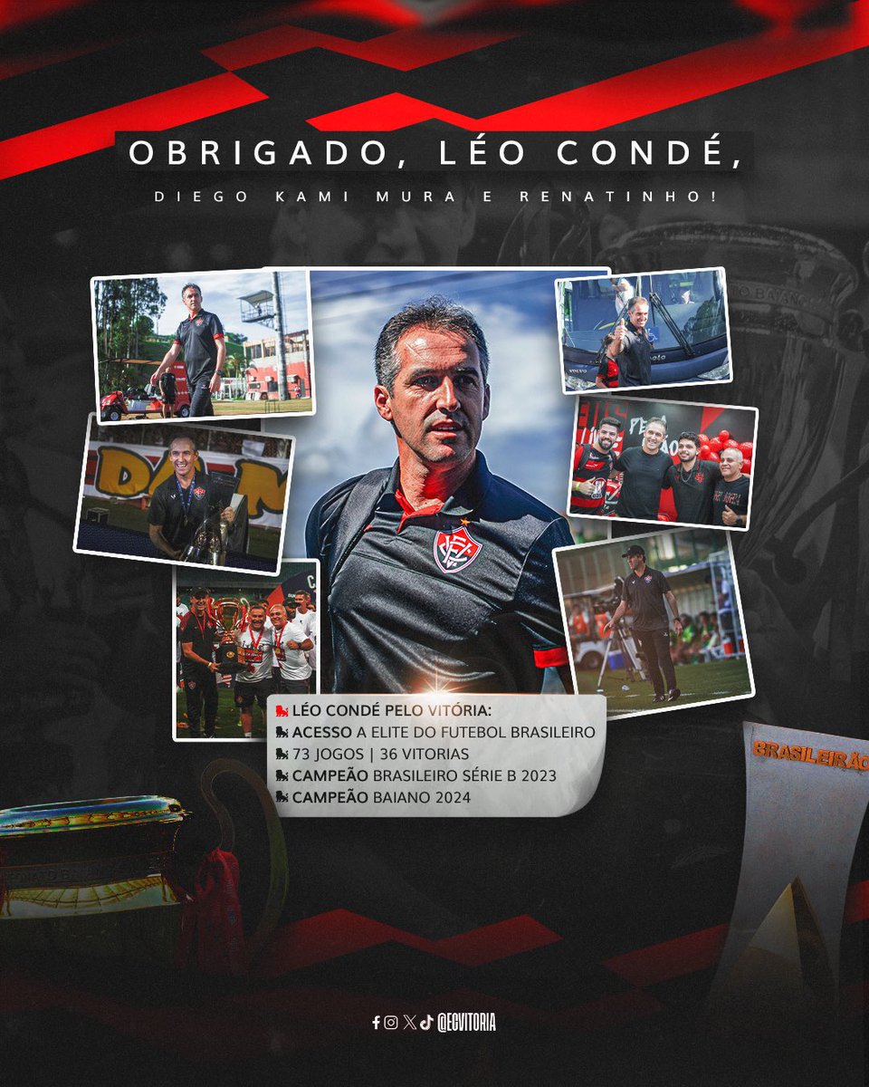 OFICIAL Leo Conde não é mais treinador do Vitória.